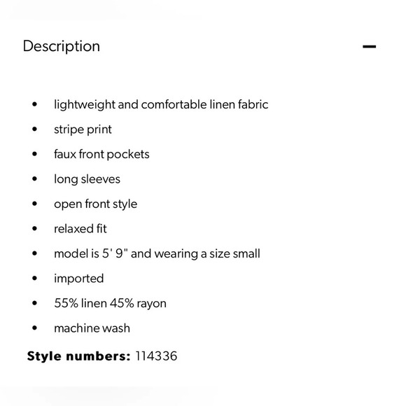 Linen Pinstripe Open Front Blazer Size Medium Style 114336 Casual Maurice’s - Picture 14 of 14